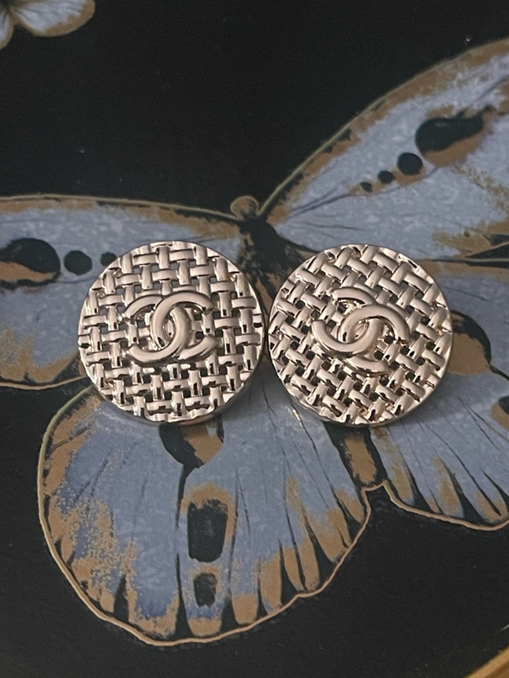 Gold-Tone Button Earrings